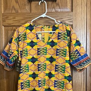 Vibrant Yellow Geometric Midi Dress